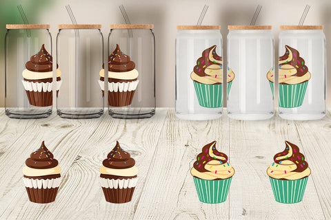 Glass Can Chocolate Cupcake Sublimation artnoy 