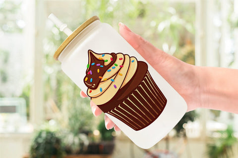 Glass Can Chocolate Cupcake Sublimation artnoy 