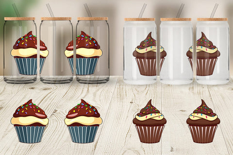 Glass Can Chocolate Cupcake Sublimation artnoy 