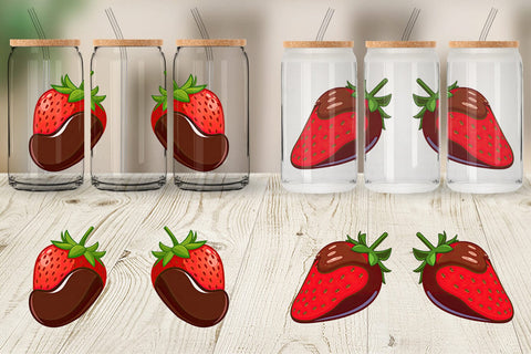 Glass Can Chocolate Dipped Strawberry Sublimation artnoy 