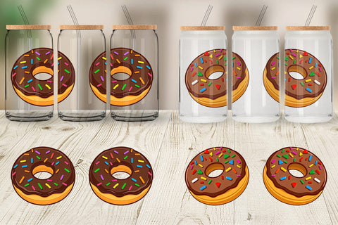 Glass Can Chocolate Donut Sublimation artnoy 