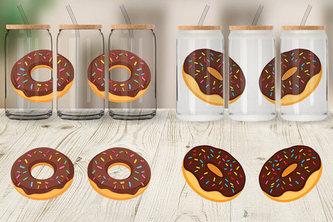 Glass Can Chocolate Donut Sublimation artnoy 