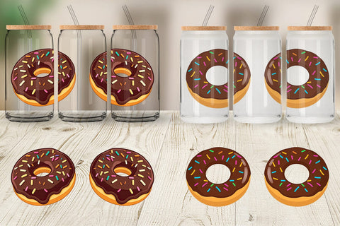 Glass Can Chocolate Donut Sublimation artnoy 