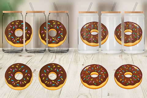 Glass Can Chocolate Donut Sublimation artnoy 