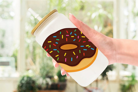 Glass Can Chocolate Donut Sublimation artnoy 
