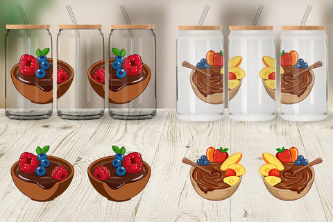 Glass Can Chocolate Fondue Sublimation artnoy 