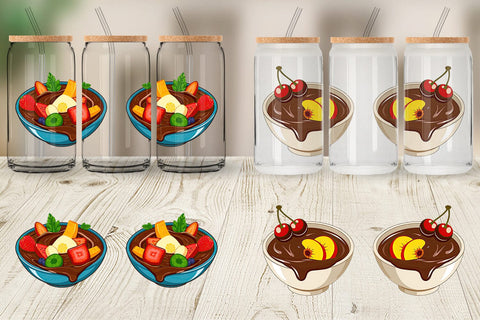 Glass Can Chocolate Fondue Sublimation artnoy 