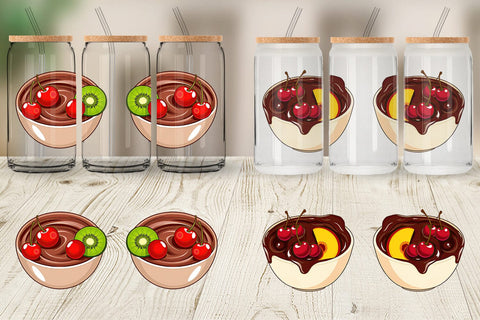 Glass Can Chocolate Fondue Sublimation artnoy 