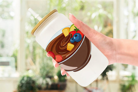 Glass Can Chocolate Fondue Sublimation artnoy 