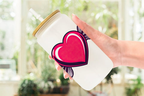 Glass Can Chocolate Heart Sublimation artnoy 