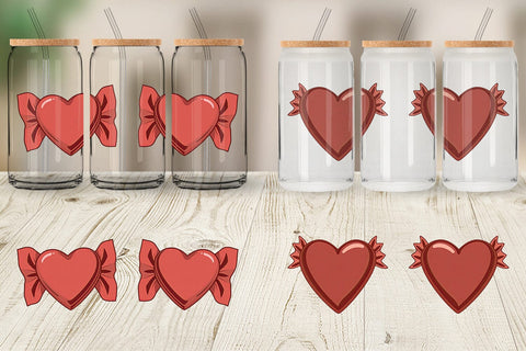 Glass Can Chocolate Heart Sublimation artnoy 