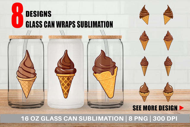 Glass Can Chocolate Ice Cream Sublimation artnoy 