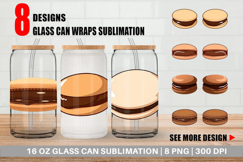 Glass Can Chocolate Macaron Sublimation artnoy 