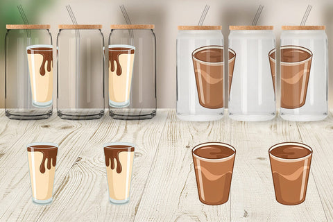 Glass Can Chocolate Milk Glass Sublimation artnoy 