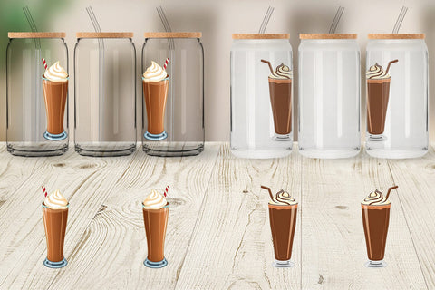 Glass Can Chocolate Milkshake Sublimation artnoy 
