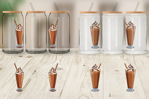 Glass Can Chocolate Milkshake Sublimation artnoy 