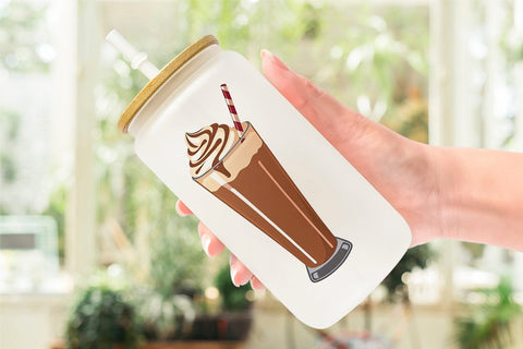 Glass Can Chocolate Milkshake Sublimation artnoy 