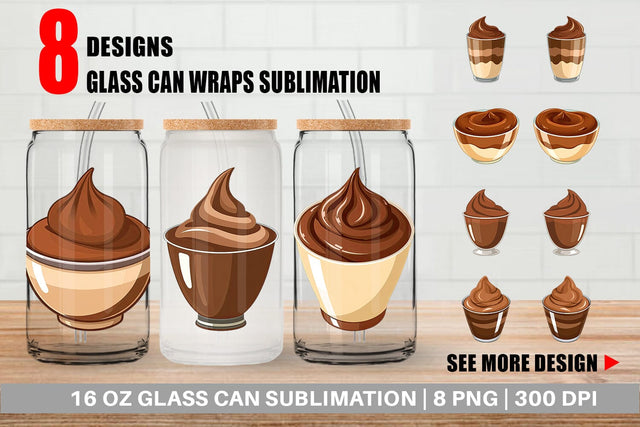 Glass Can Chocolate Pudding Sublimation artnoy 