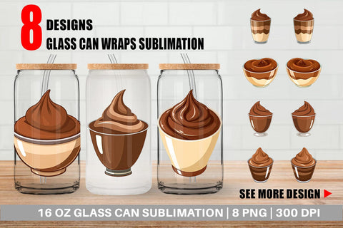 Glass Can Chocolate Pudding Sublimation artnoy 