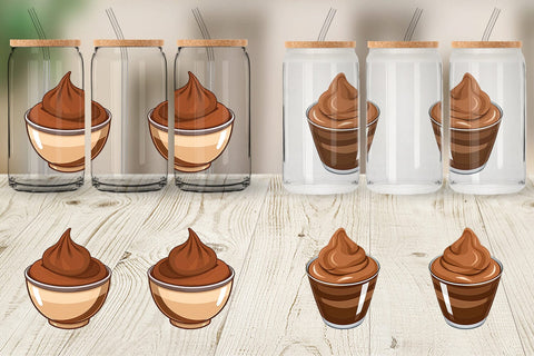 Glass Can Chocolate Pudding Sublimation artnoy 