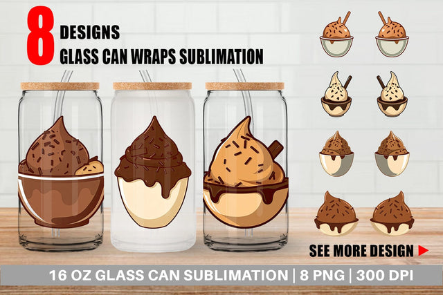 Glass Can Chocolate Scoop Sublimation artnoy 