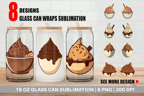 Glass Can Chocolate Scoop Sublimation artnoy 