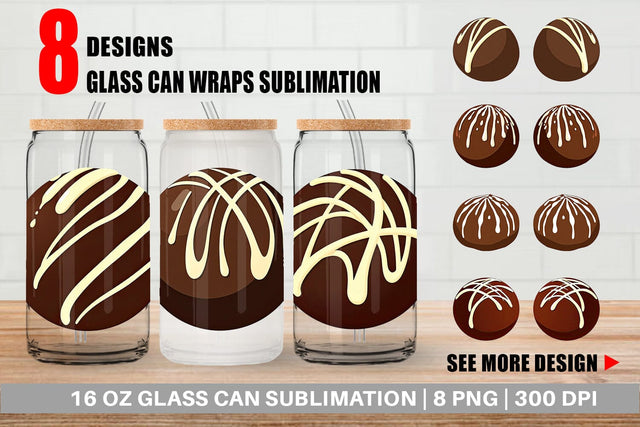 Glass Can Chocolate Truffle Sublimation artnoy 