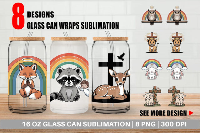 Glass Can Christian Vintage Sublimation artnoy 