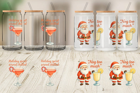 Glass Can Christmas Alcohol Humor Sublimation artnoy 
