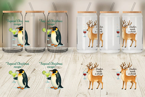 Glass Can Christmas Alcohol Humor Sublimation artnoy 