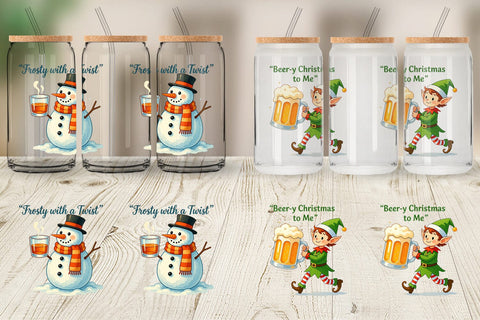 Glass Can Christmas Alcohol Humor Sublimation artnoy 