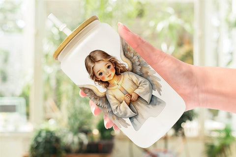 Glass Can Christmas Angels Sublimation artnoy 