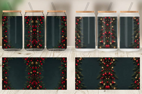 Glass Can Christmas Background Sublimation artnoy 