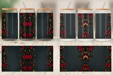 Glass Can Christmas Background Sublimation artnoy 