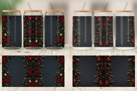 Glass Can Christmas Background Sublimation artnoy 