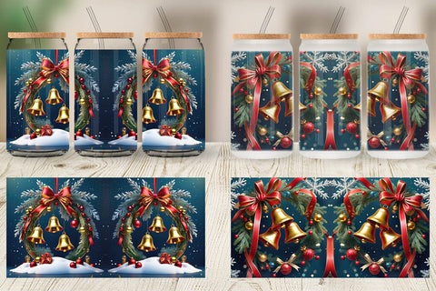 Glass Can Christmas Bells Sublimation artnoy 