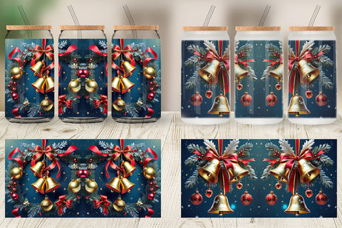 Glass Can Christmas Bells Sublimation artnoy 