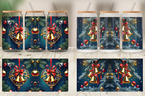 Glass Can Christmas Bells Sublimation artnoy 