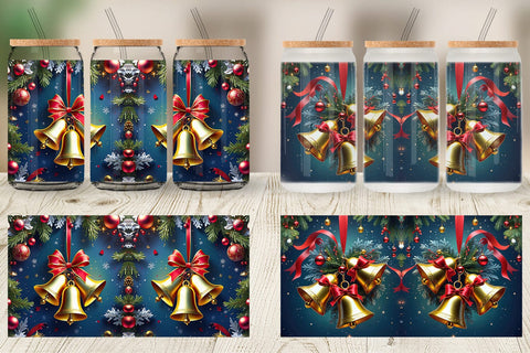 Glass Can Christmas Bells Sublimation artnoy 