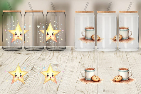 Glass Can Christmas Burnout Sublimation artnoy 