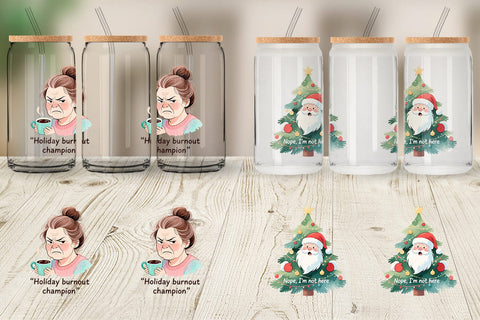 Glass Can Christmas Burnout Vibes Sublimation artnoy 
