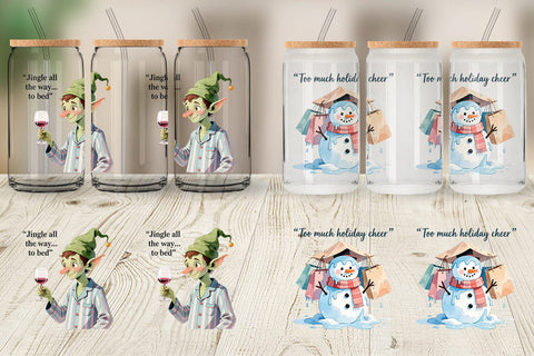 Glass Can Christmas Burnout Vibes Sublimation artnoy 