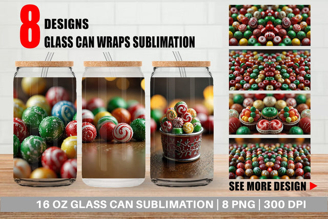 Glass Can Christmas Candies Sublimation artnoy 