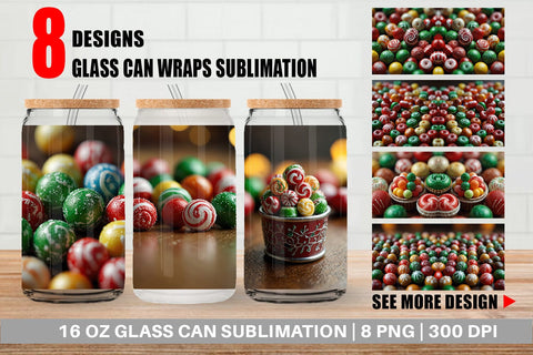 Glass Can Christmas Candies Sublimation artnoy 