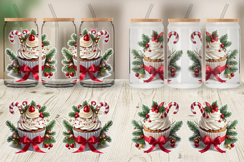Glass Can Christmas Cupcake SVG artnoy 