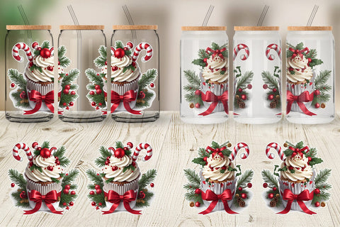 Glass Can Christmas Cupcake SVG artnoy 