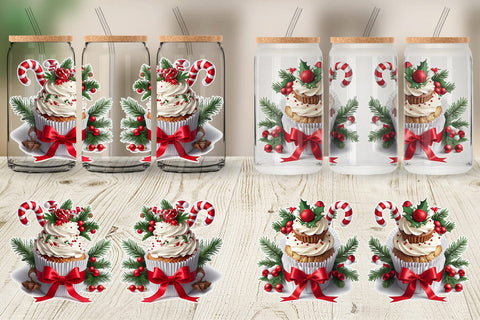 Glass Can Christmas Cupcake SVG artnoy 