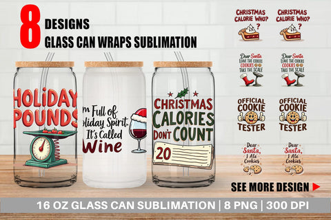 Glass Can Christmas Diet Dropout Quotes Sublimation artnoy 