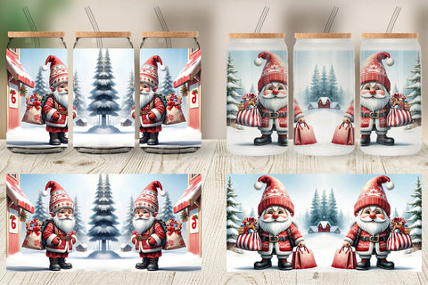Glass Can Christmas Elf Sublimation artnoy 