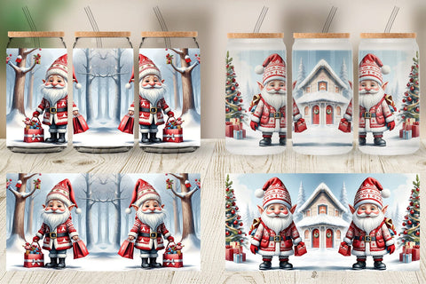 Glass Can Christmas Elf Sublimation artnoy 